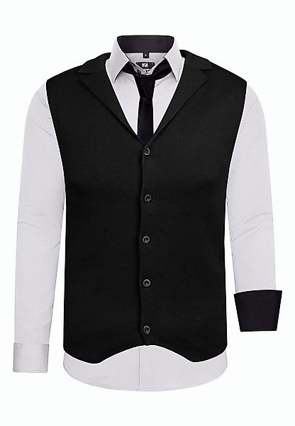 Rusty Neal Langarmhemd bestehend aus Hemd, Weste und Krawatte günstig online kaufen