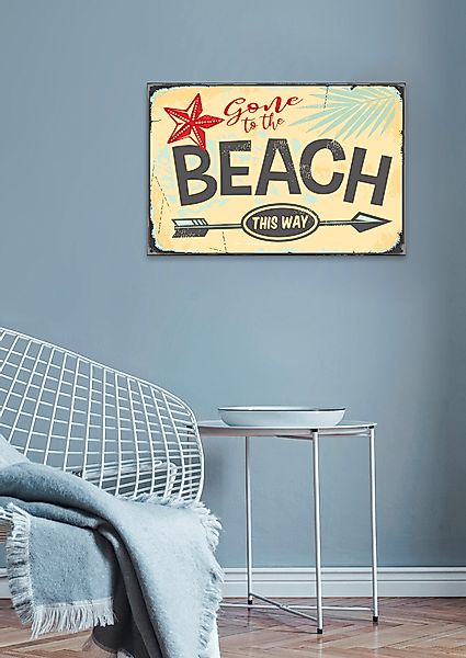 queence Metallbild »To The Beach« Schriftzug   Schriftzüge   Sprüche   Sprü günstig online kaufen