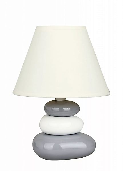 Tischlampe Weiß Grau E14 Keramik Salem günstig online kaufen