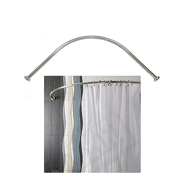 Ekershop Duschvorhangstange Bogenstange Alu Oval EINTEILIG 80x 80cm Eckdusc günstig online kaufen