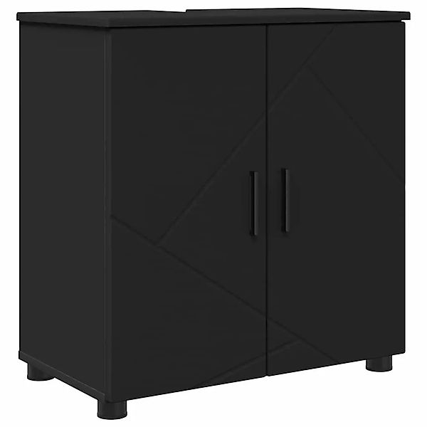 vidaXL Badezimmerschrank mit Speicher mit Tür Schwarz 61 x 35 x 64 cm 88328 günstig online kaufen