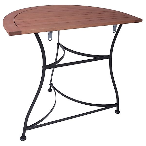 Garden Pleasure Gartentisch Wien Halbrund Braun-Schwarz 85 cm x 54 cm günstig online kaufen