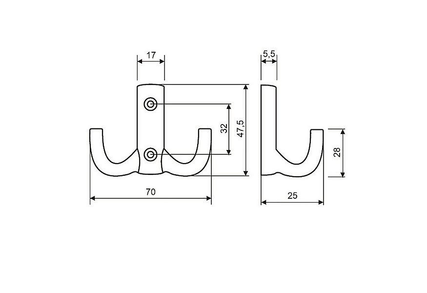 SO-TECH® Garderobenhaken Kleiderhaken Julie verschiedene Oberflächen Mantel günstig online kaufen