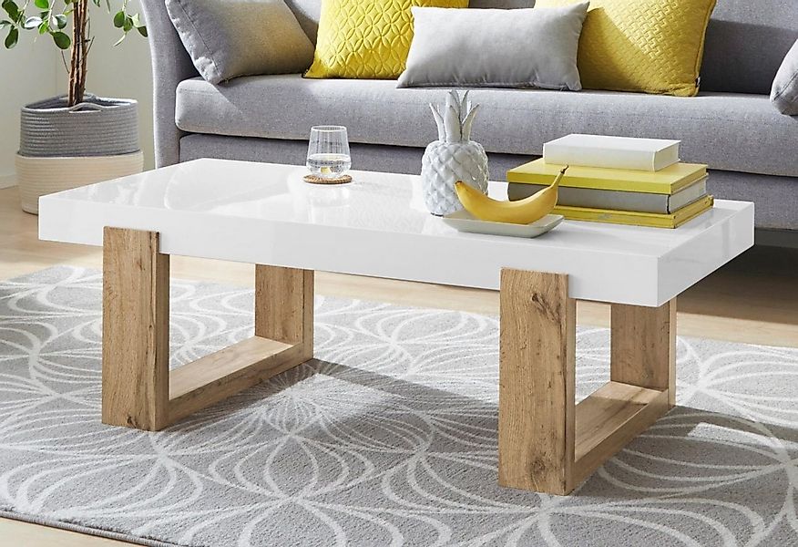 OTTO home Couchtisch Solid, hochglanzfarbener weißer Tischplatte, in zwei u günstig online kaufen
