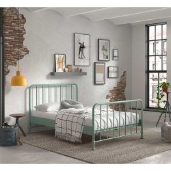 Metallbett modern in Grün matt pulverbeschichtet günstig online kaufen