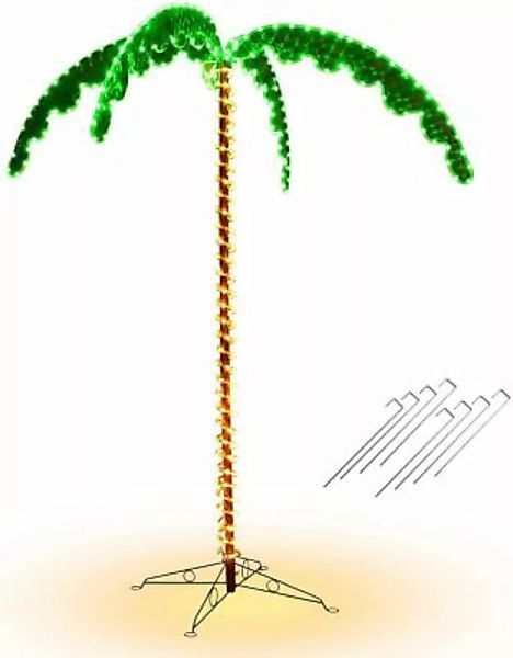 COSTWAY® Kunstpflanz 218cm Palme mit LED-Lichtern grün günstig online kaufen