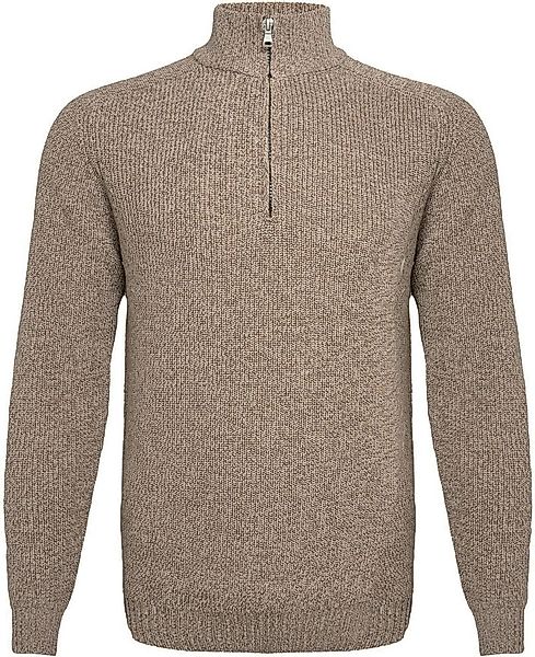 R2 Half Zip Heavyknit Pullover Merino Wolle Hellbraun - Größe M günstig online kaufen