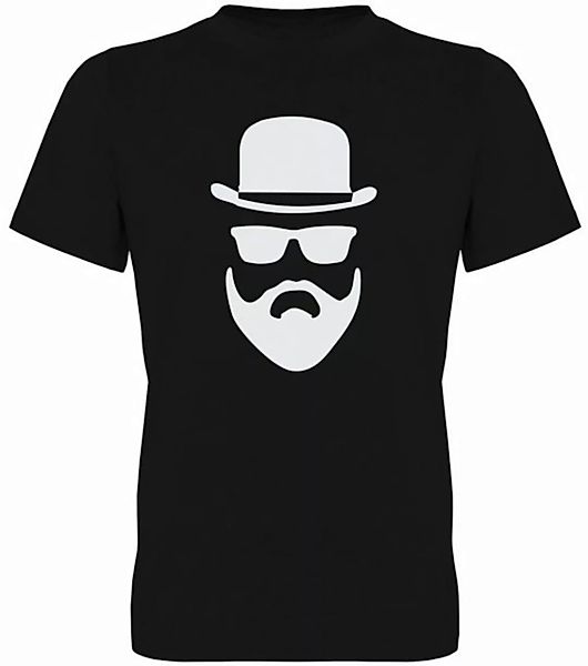 G-graphics T-Shirt Männergesicht – mit Hut, Brille & Bart Herren T-Shirt, m günstig online kaufen