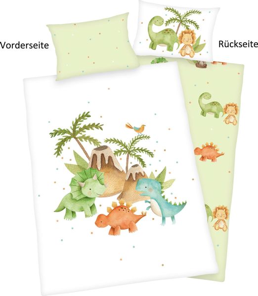 Baby Best Babybettwäsche "Dinos" 2 Stk. tlg. mit liebevollem Motiv günstig online kaufen
