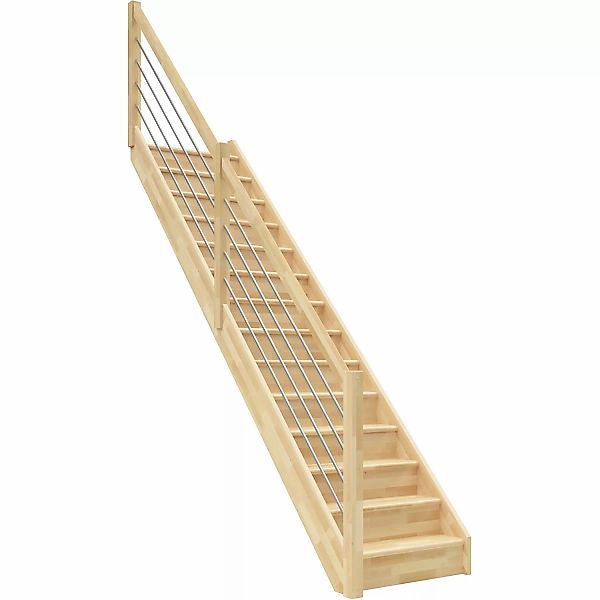 Dolle Raumspartreppe Paris Gerade Setzstufen Buche lackiert E-Geländer FSC® günstig online kaufen