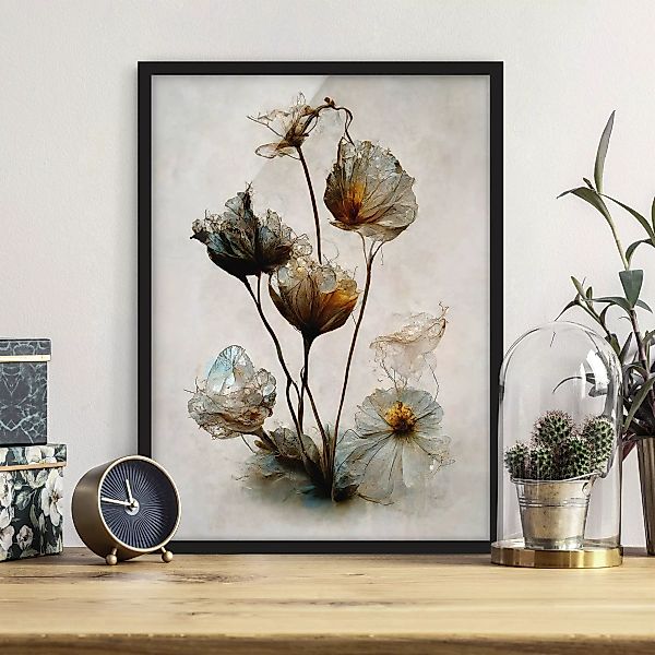 Bild mit Rahmen Getrocknete Blüten günstig online kaufen