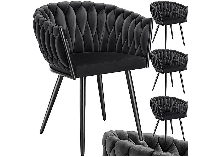 tectake Esszimmerstuhl Küchenstuhl Astano, Belastbarkeit 120 kg, schwarz (S günstig online kaufen