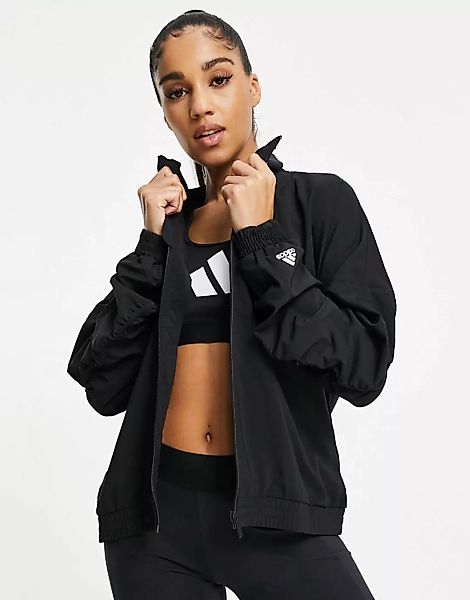 adidas – Training – Trainingsjacke in Schwarz mit 3-Streifen-Logo günstig online kaufen