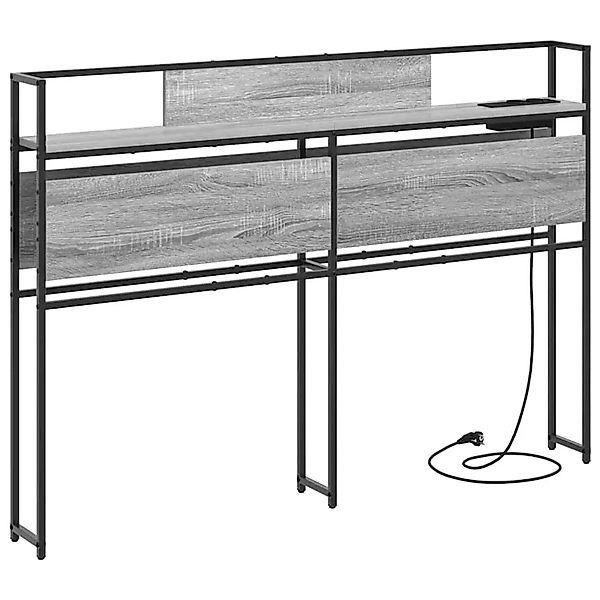 vidaXL Stauraum-Kopfteil mit Regal Grau Sonoma 135 cm Holzwerkstoff 859638 günstig online kaufen