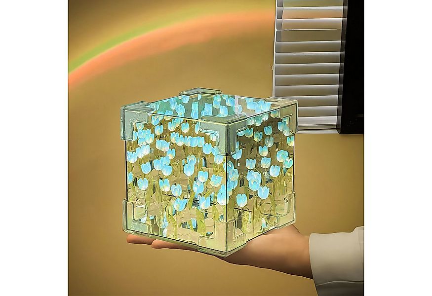 BlingBin Nachtlicht Tulpenwürfel Spiegel Lampe Tulpen Nachtlicht Blumen Tis günstig online kaufen
