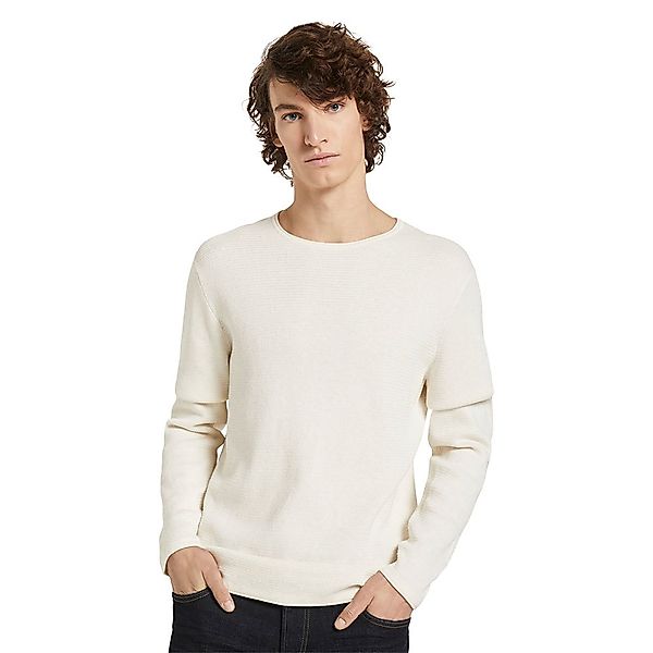 Tom Tailor Zigzag Structured Pullover M Oat Milk Melange günstig online kaufen