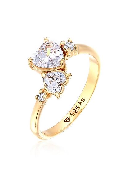 Elli Fingerring Herz Zirkonia Weiß Liebe 925 Sterling Silber günstig online kaufen