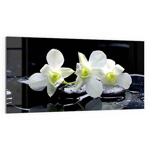 DEQORI Glasbild 'Orchidee mit Zen-Steinen', 'Orchidee günstig online kaufen