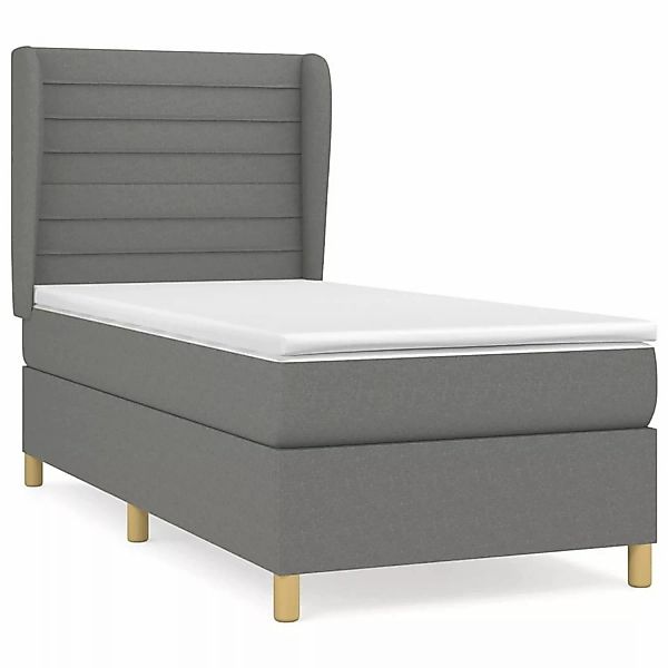 vidaXL Boxspringbett mit Matratze Dunkelgrau 90x200 cm Stoff1372632 günstig online kaufen