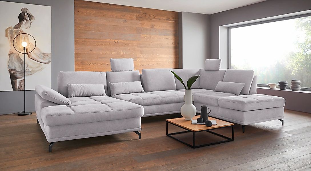 OTTO home Wohnlandschaft "Costello U-Form, B: 363 cm mit Sitztiefen-, Armte günstig online kaufen