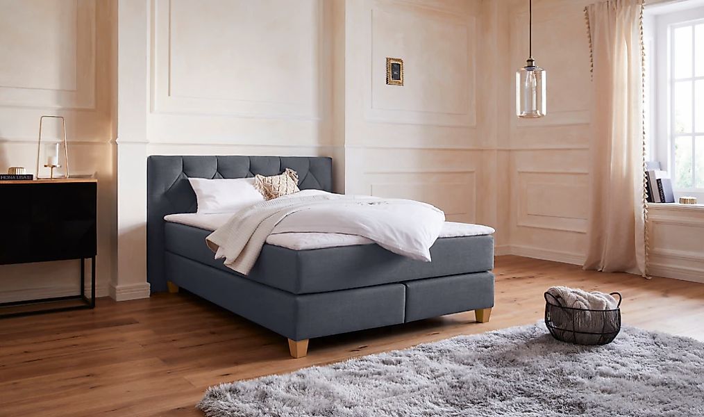 Home affaire Boxspringbett "Harmones" in 3 Breiten, Härtegrad auch im Mix m günstig online kaufen