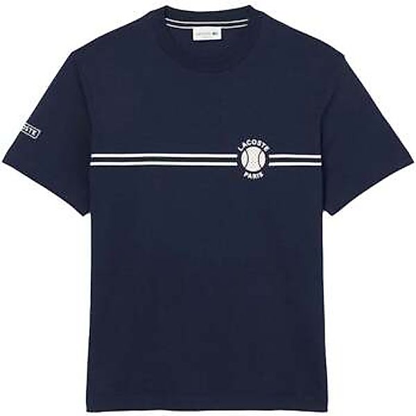 Lacoste  T-Shirt Printed Embroidered Cotton Jersey T-Shirt Midnight Blue günstig online kaufen