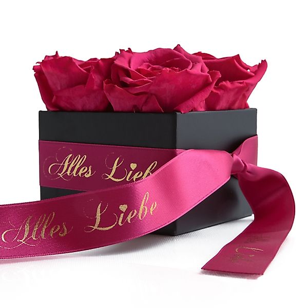 Kunstblumenstrauß Alles Liebe Rosenbox Infinity Rosen günstig online kaufen