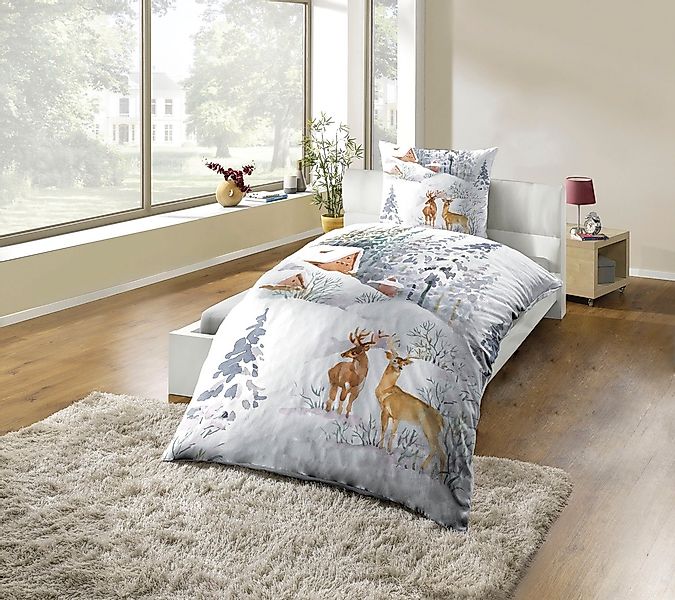 KiNZLER Bettwäsche "Polycotton Flanell Bettwäsche" 2 Stk. tlg. besonders we günstig online kaufen