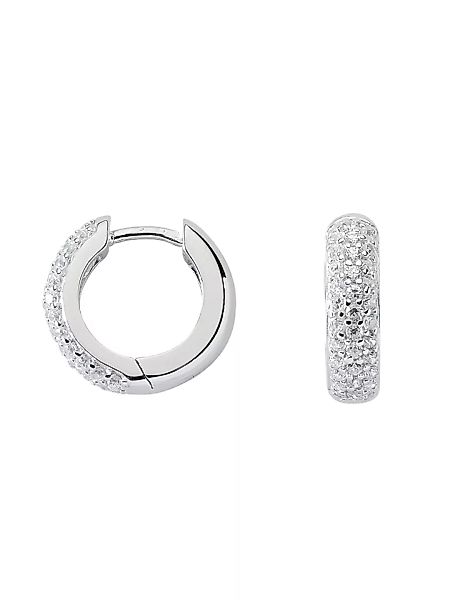 Adelia´s Paar Ohrhänger "925 Silber Ohrringe Creolen Ø 14,2 mm", mit Zirkon günstig online kaufen