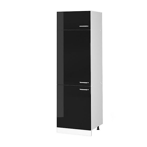Vicco Kühlumbauschrank R-Line Hochschrank für die Küche Schwarz Hochglanz/W günstig online kaufen