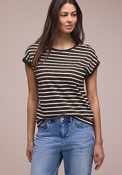 STREET ONE T-Shirt mit Streifen Muster günstig online kaufen