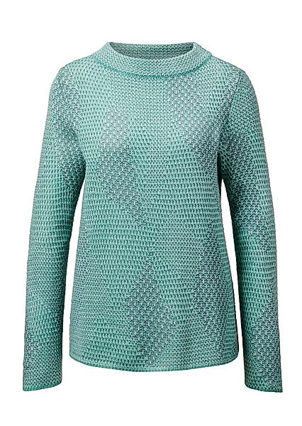 GOLDNER Rundhalspullover "Strickpullover im Reiskorn-Effekt" Jacquardmuster günstig online kaufen