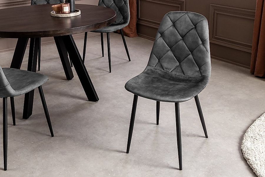 riess-ambiente Esszimmerstuhl GLAMM anthrazit/schwarz - Samt, Metallbeine, günstig online kaufen