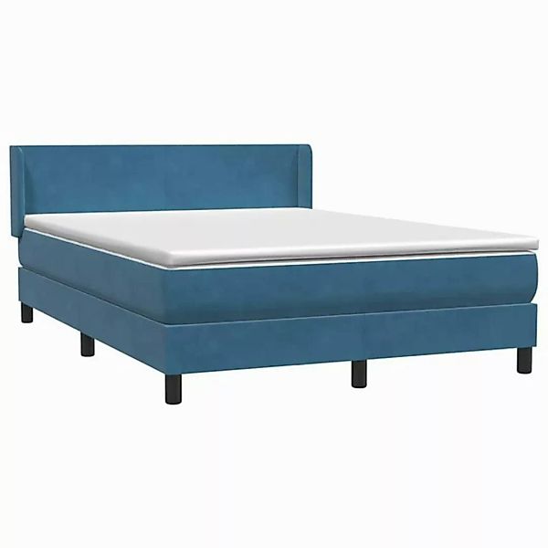 vidaXL Bett Boxspringbett mit Matratze Dunkelblau 140x220 cm Samt günstig online kaufen