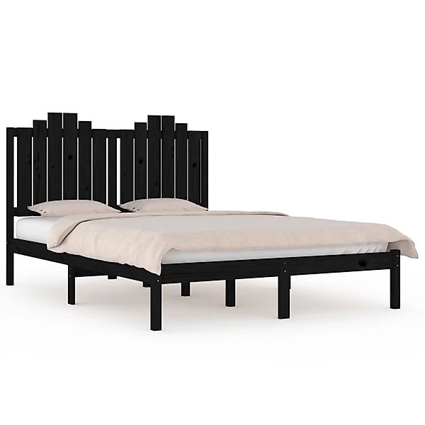 vidaXL Massivholzbett Schwarz Kiefer 200x200 cm1093608 günstig online kaufen