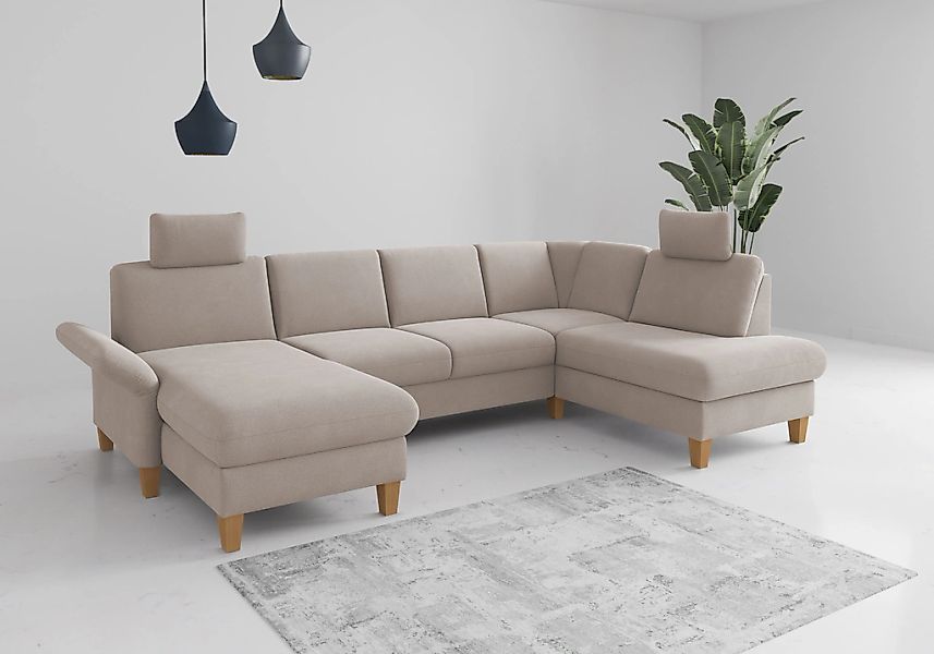 Home affaire Wohnlandschaft "Rochelle, U-Form" optional mit Armteilverstell günstig online kaufen