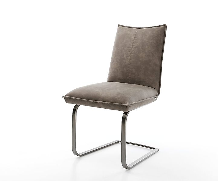Freischwinger Lelio-Flex Mikrofaser Taupe Vintage Freischwinger flach Graph günstig online kaufen