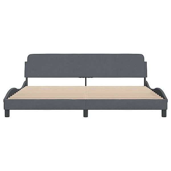 furnicato Bettgestell "Dover" Dunkelgrau 200x200 cm Samt (1-tlg) günstig online kaufen