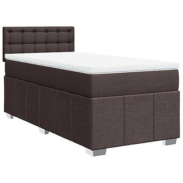 vidaXL Bett Boxspringbett mit Matratze Dunkelbraun 90x200 cm Stoff günstig online kaufen