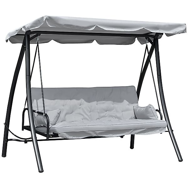 Outsunny Hollywoodschaukel Schaukelbank mit Dach, 3-Sitzer, günstig online kaufen