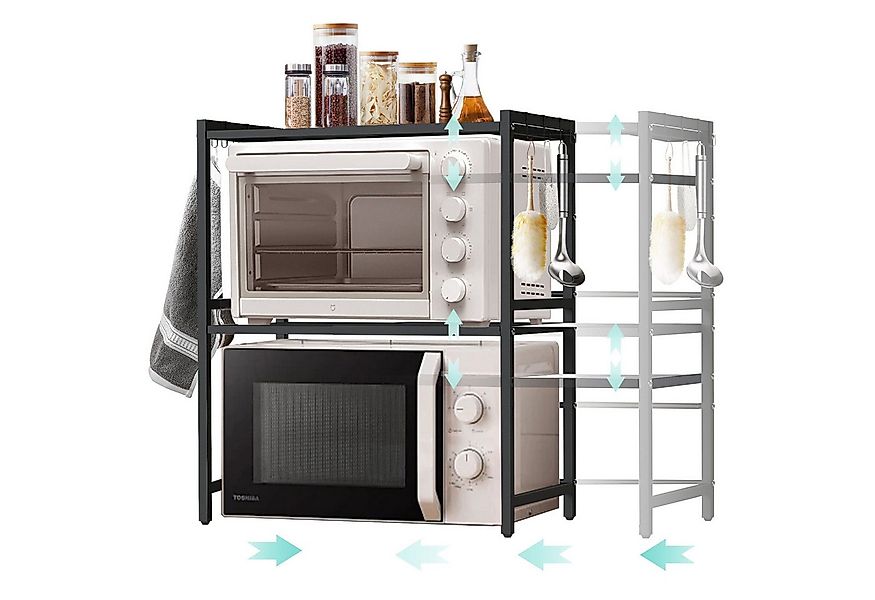 DanDiBo Küchenregal Verstellbares Mikrowellenregal 3 Stufig 40-64 cm Mikrow günstig online kaufen