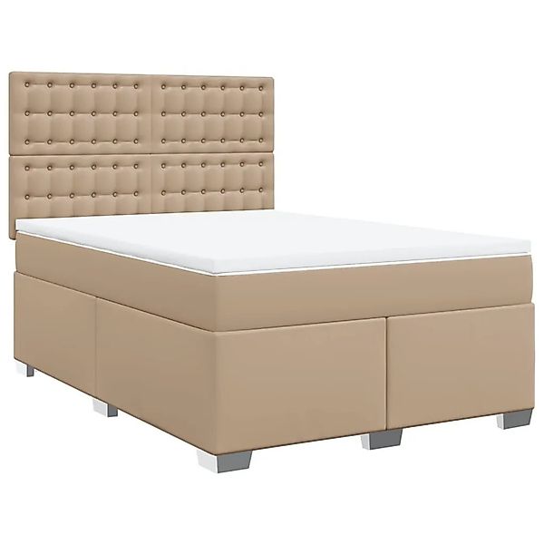 vidaXL Boxspringbett Matratze Cappuccino-Braun 140x190cm Kunstleder 3293023 günstig online kaufen