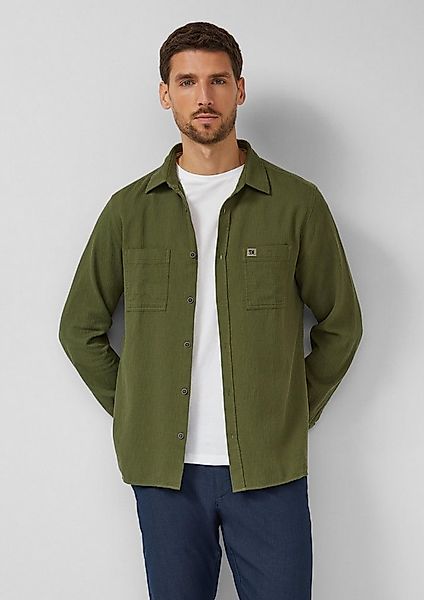 s.Oliver Langarmhemd Hemd Regular Fit: Strukturiertes Langarmhemd mit Strei günstig online kaufen