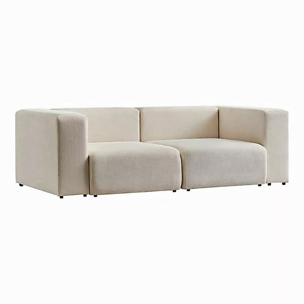 en.casa Sofa, 2 Teile, »Suldal« 2-Sitzer Modulsofa Cord Beige günstig online kaufen