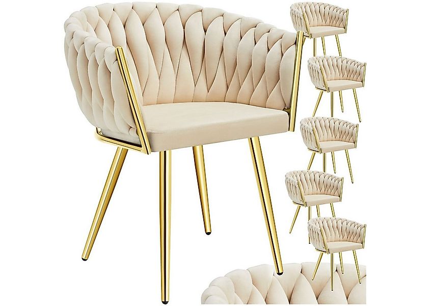 tectake Esszimmerstuhl Küchenstuhl Astano, Belastbarkeit 120 kg, sandfarben günstig online kaufen