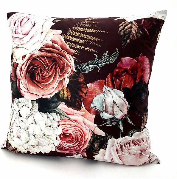 Weckbrodt Dekokissen "Rosen" Samt-Optik, Velour, bedruckt, Blumen, Kissenhü günstig online kaufen