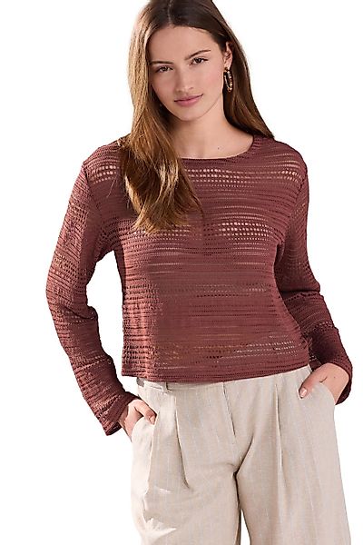 Next Blusenshirt Leichtes, gehäkeltes Langarmshirt (1-tlg) günstig online kaufen