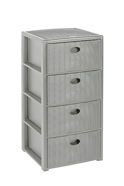 Kreher Rollcontainer mit 4 Schubladen im Rattan Design (Grau), (1 St) günstig online kaufen