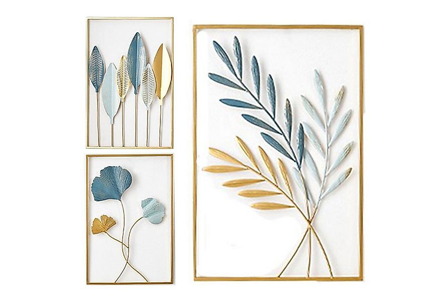 MODFU Wanddekoobjekt 3er Wandskulpturen 3D Wanddeko Gold Hängen Wandbild Me günstig online kaufen