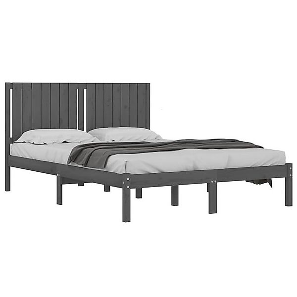 vidaXL Bett Massivholzbett Grau 150x200 cm günstig online kaufen